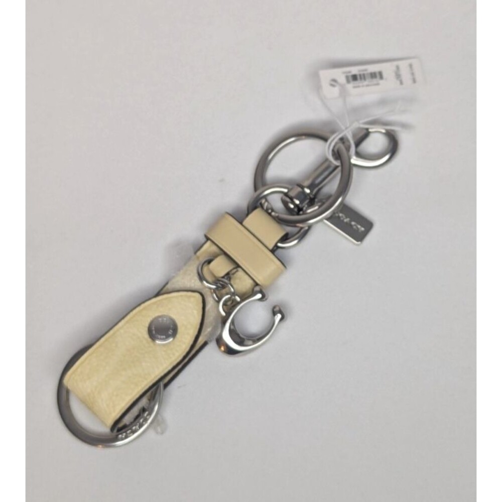 Coach Trigger Snap Bag Charm - Silver/Hay, NWT - Picture 3 of 7